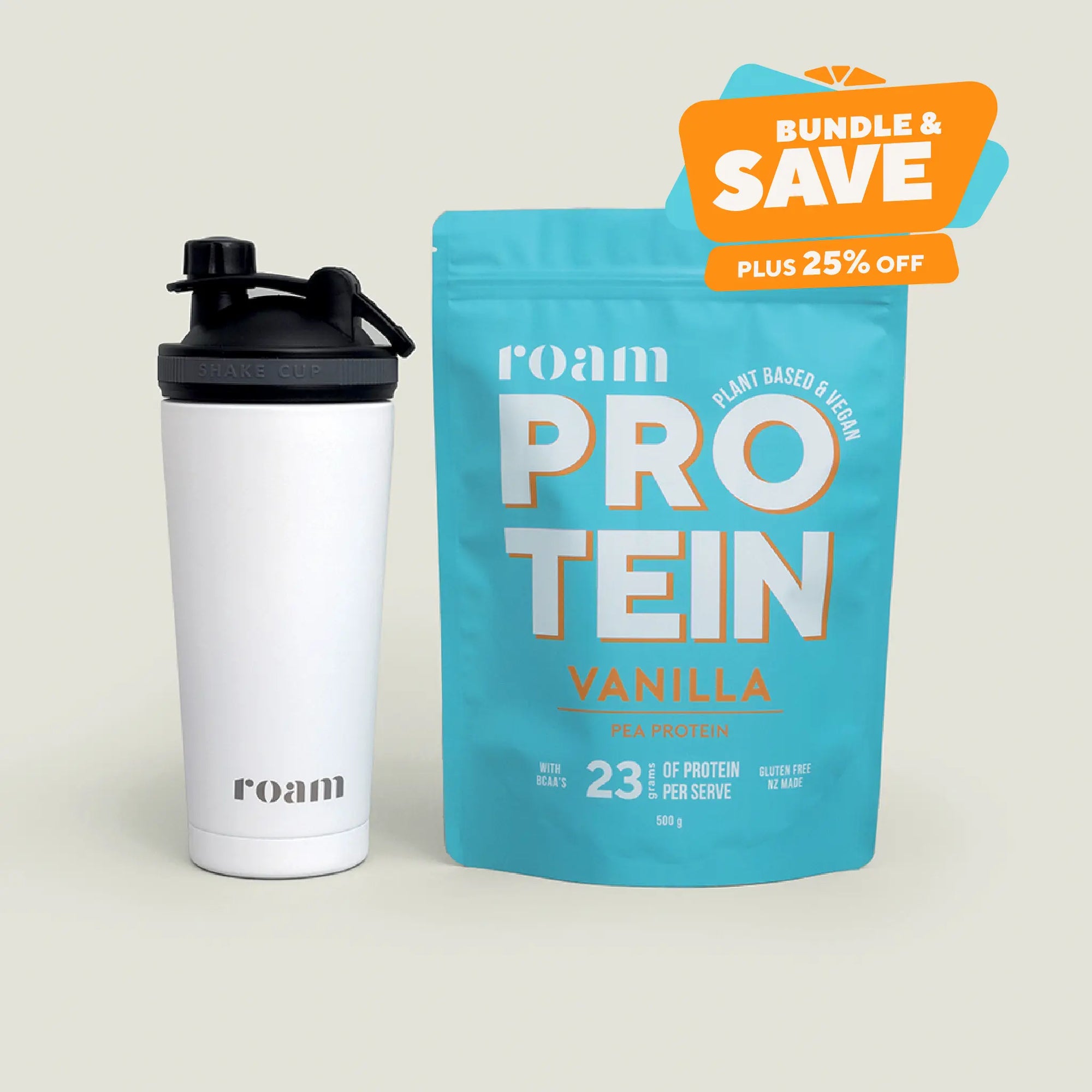 Vanilla Vegan Protein Powder with Insulated Shaker | Roam