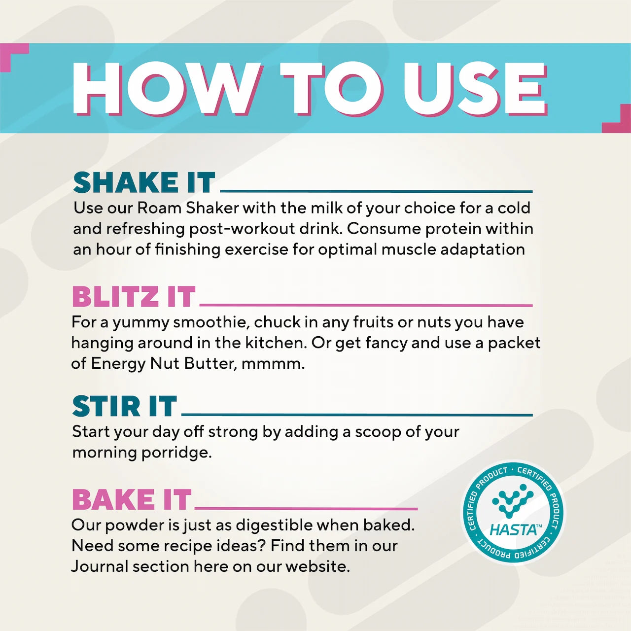 Using Roam Protein Small Size 3 serves