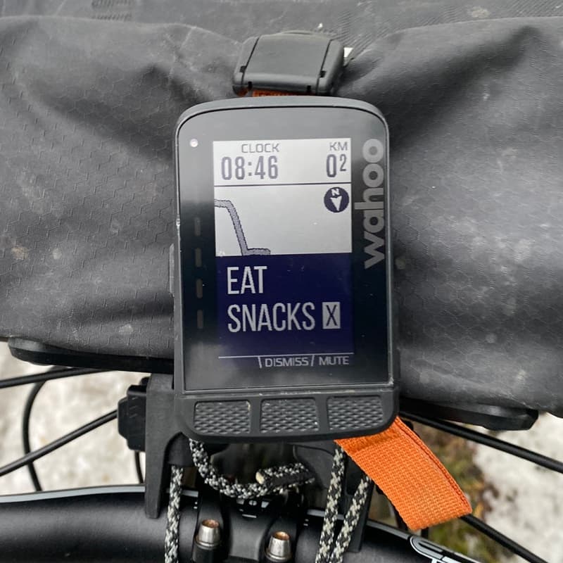 Wahoo Bike GPS Computer with Eat Snacks Notification