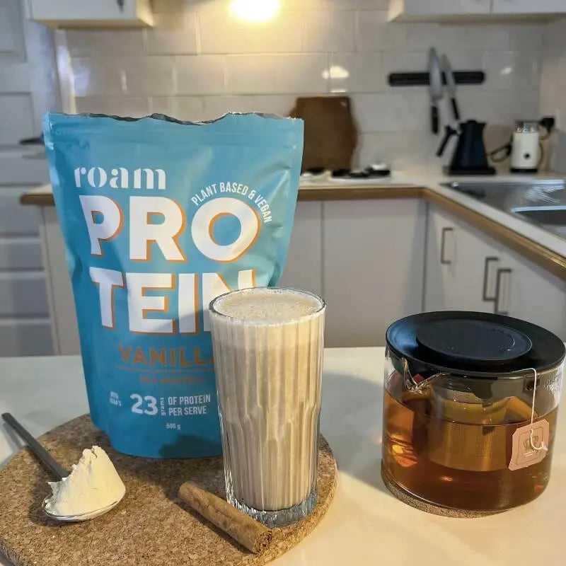 Winter Warmer Vanilla Chai Protein Smoothie Recipe Roam Plant Protein NZ AU