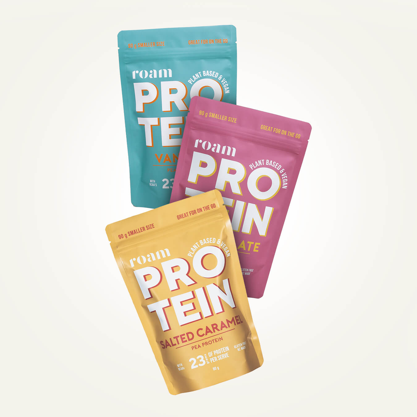 Roam Chocolate Vanilla Salted Caramel 3 serve packet proteins