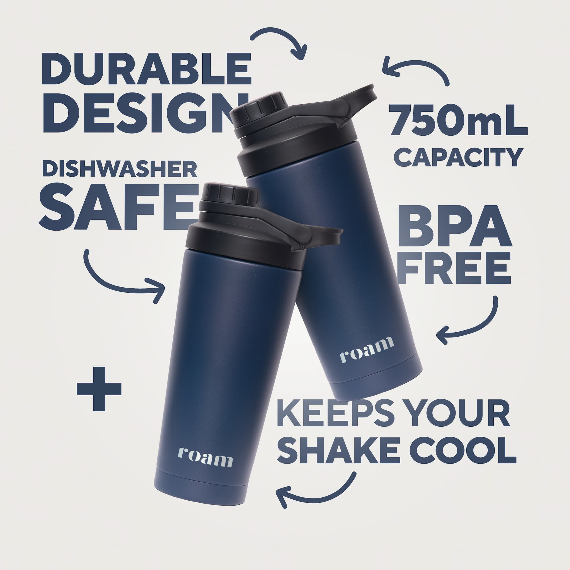 Blue Stainless Steel Double Wall Insulated Shaker