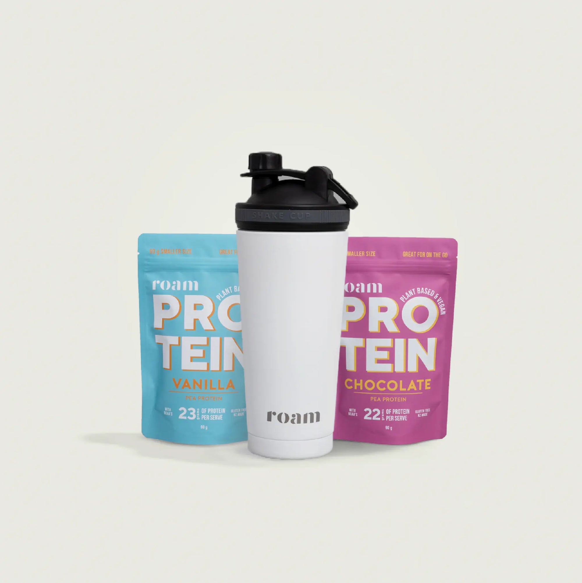 Double wall insulated Protein Shaker and Vegan Protein Sample Sizes | Roam